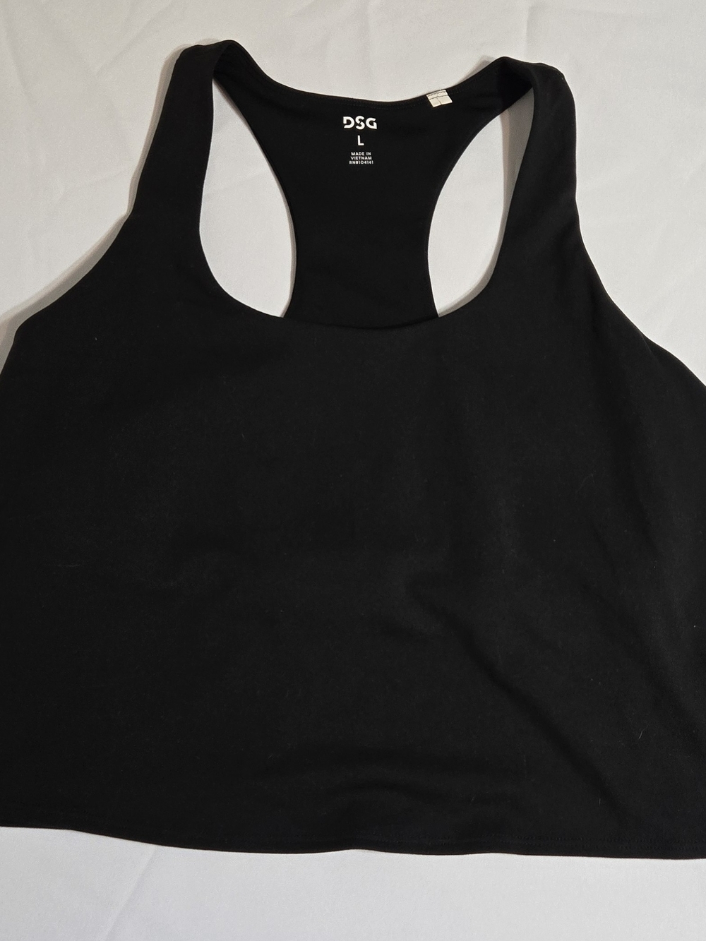 DSG Black Racerback Crop Tank Top Sz L